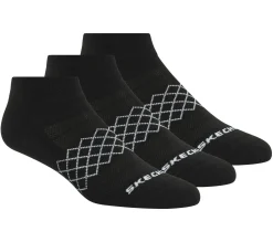 Socks|Accessories<SKECHERS 3 Pack Diamond Quarter Socks BLACK