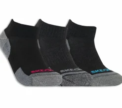 Socks|Accessories<SKECHERS 3 Pack Half Terry Quarter Work Socks GRAY