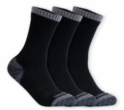 Socks|Accessories<SKECHERS 3 Pack Half Terry Work Crew Socks BLACK / GRAY