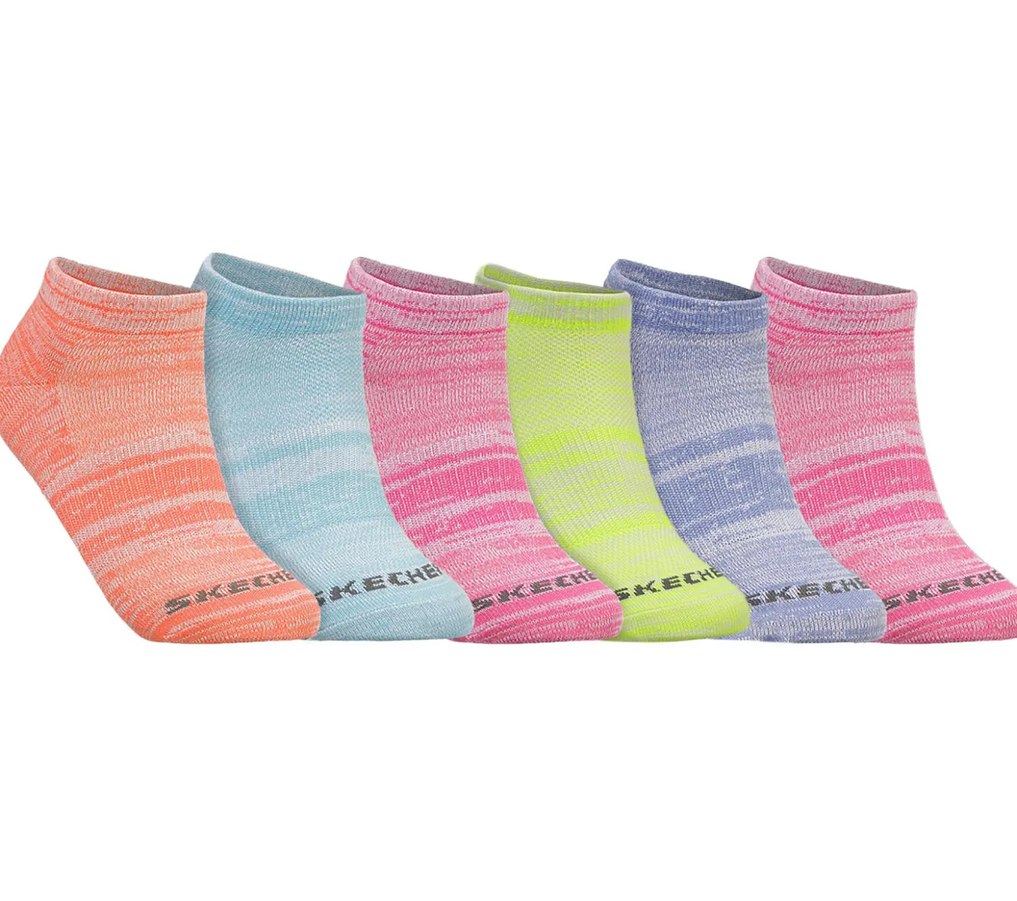 Socks|Socks<SKECHERS 6 Pack Low Cut Color Stripe Socks MULTI