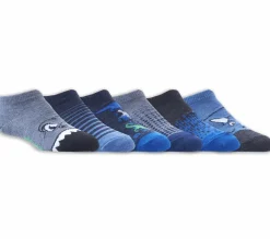 Socks|Socks<SKECHERS 6 Pack Low Cut Dinosaur Socks ASSORTED