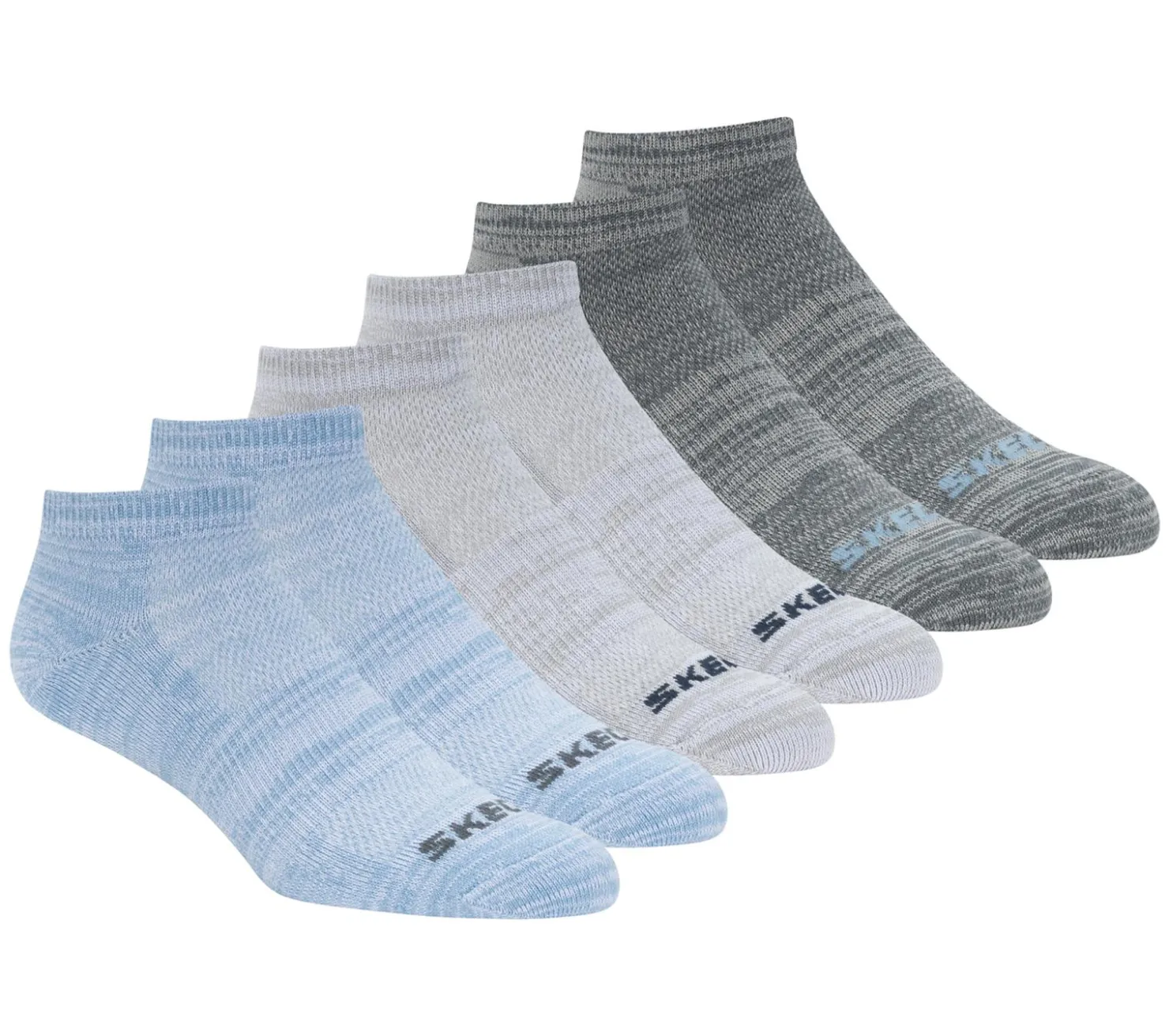 Socks|Socks<SKECHERS 6 Pack Low Cut Non Terry Socks BLUE