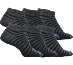 Socks|Accessories<SKECHERS 6 Pack Low Cut Stripe Socks GRAY