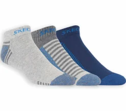 Socks|Socks<SKECHERS 3 Pack Low Cut Terry Trainer Work Socks GREEN / BLUE