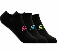 Socks|Socks<SKECHERS 3 Pack No Show Stretch Socks BLACK