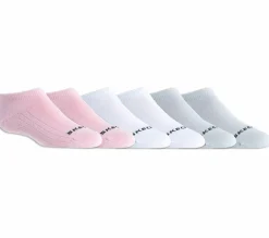 Socks|Socks<SKECHERS 6 Pack Non Terry No Show Socks PINK / GRAY