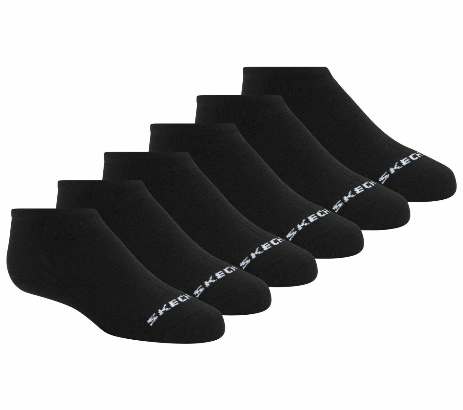 Socks|Socks<SKECHERS 6 Pack Non Terry No Show Socks BLACK