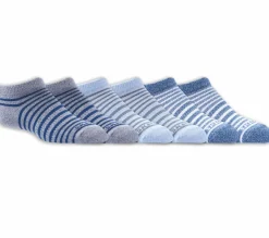 Socks|Socks<SKECHERS 6 Pack Striped No Show Socks ASSORTED