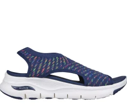 Sandals<SKECHERS Arch Fit - Catchy Wave NAVY / MULTI