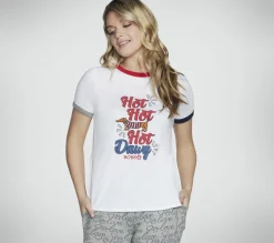 Bobs Apparel|Tops<SKECHERS BOBS Hot Dawg Ringer Tee WHITE