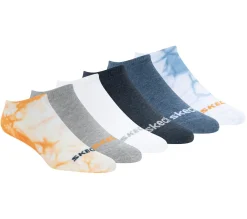 Socks|Socks<SKECHERS Cotton Tie-Dye No-Show Socks - 6 Pack MULTI