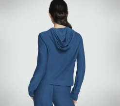 Tops|Tops<SKECHERS Diamond Brushed Hoodie TEAL / NAVY
