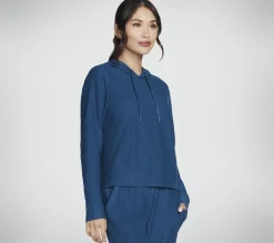 Tops|Tops<SKECHERS Diamond Brushed Hoodie TEAL / NAVY