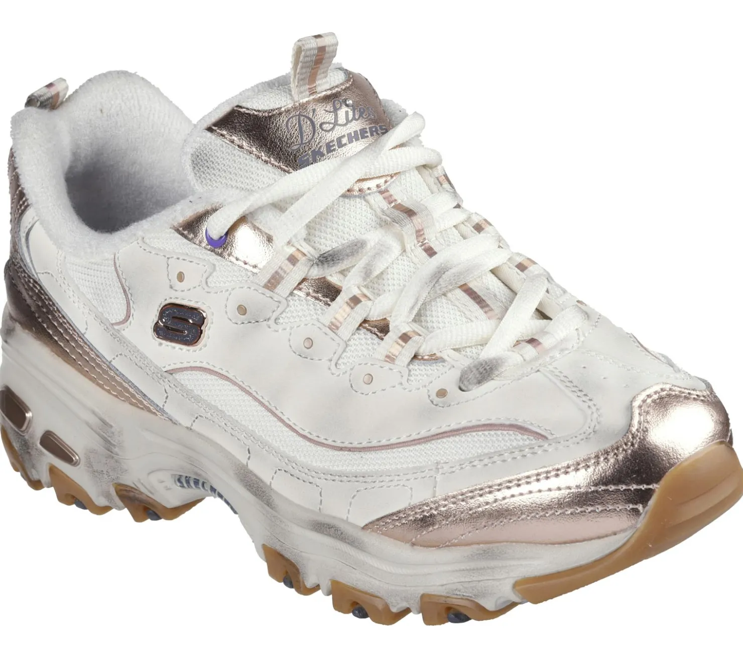 Lace Up|Athletic Sneakers<SKECHERS D'Lites - Vintage Vision NATURAL / GOLD