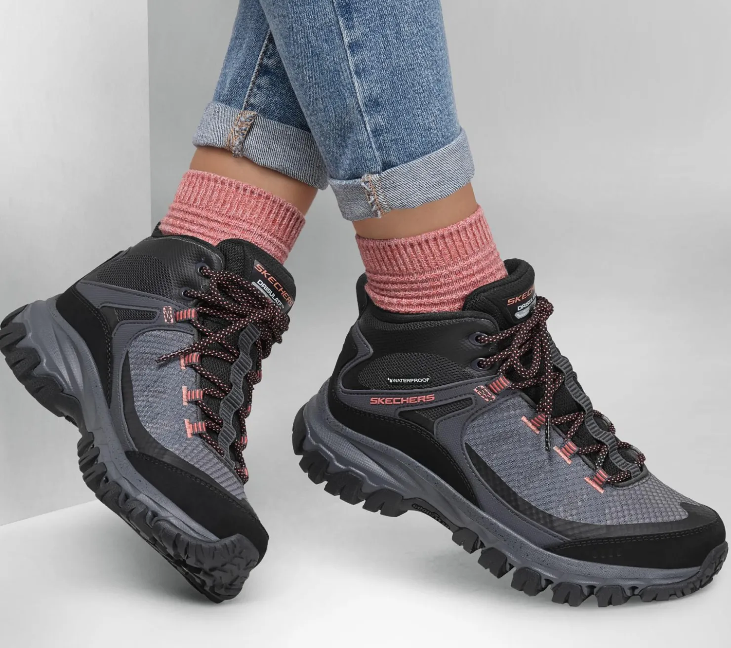 Lace Up|Boots<SKECHERS Edgemont - Upper Jump CHARCOAL/CORAL