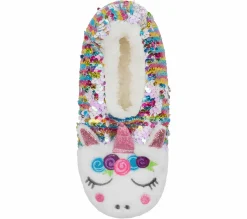 Socks|Socks<SKECHERS Flip Sequin Unicorn Slipper Socks - 1 Pack MULTI