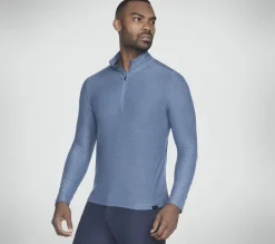Tops|Tops<SKECHERS GO DRI All Day 1/4 Zip BLUE / GRAY