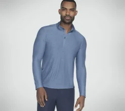 Tops|Tops<SKECHERS GO DRI All Day 1/4 Zip BLUE / GRAY