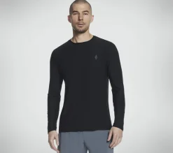 Tops|Tops<SKECHERS GO DRI All Day LS Diamond Tee BLACK