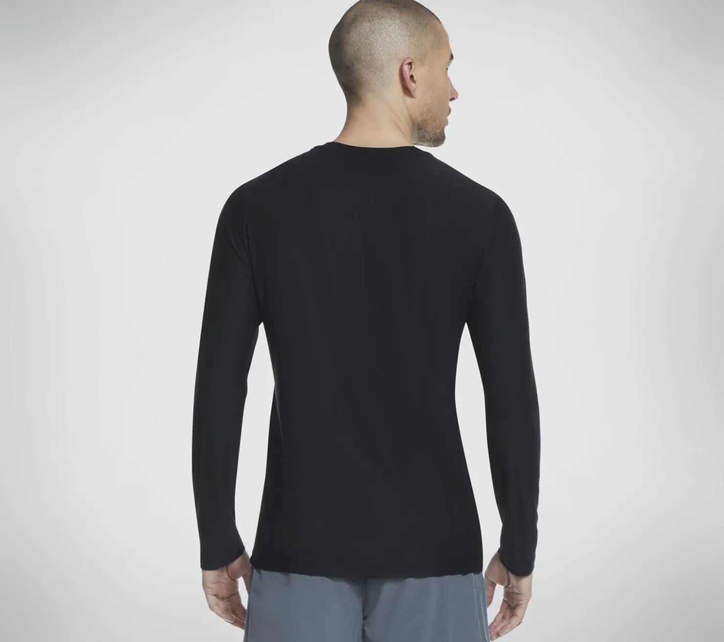 Tops|Tops<SKECHERS GO DRI All Day LS Diamond Tee BLACK