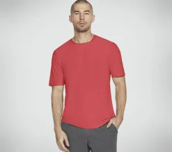 Tops|Tops<SKECHERS GO DRI All Day Tee GUNMETAL / RED