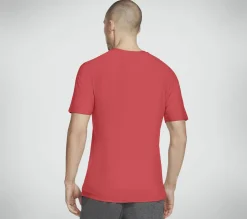 Tops|Tops<SKECHERS GO DRI All Day Tee GUNMETAL / RED