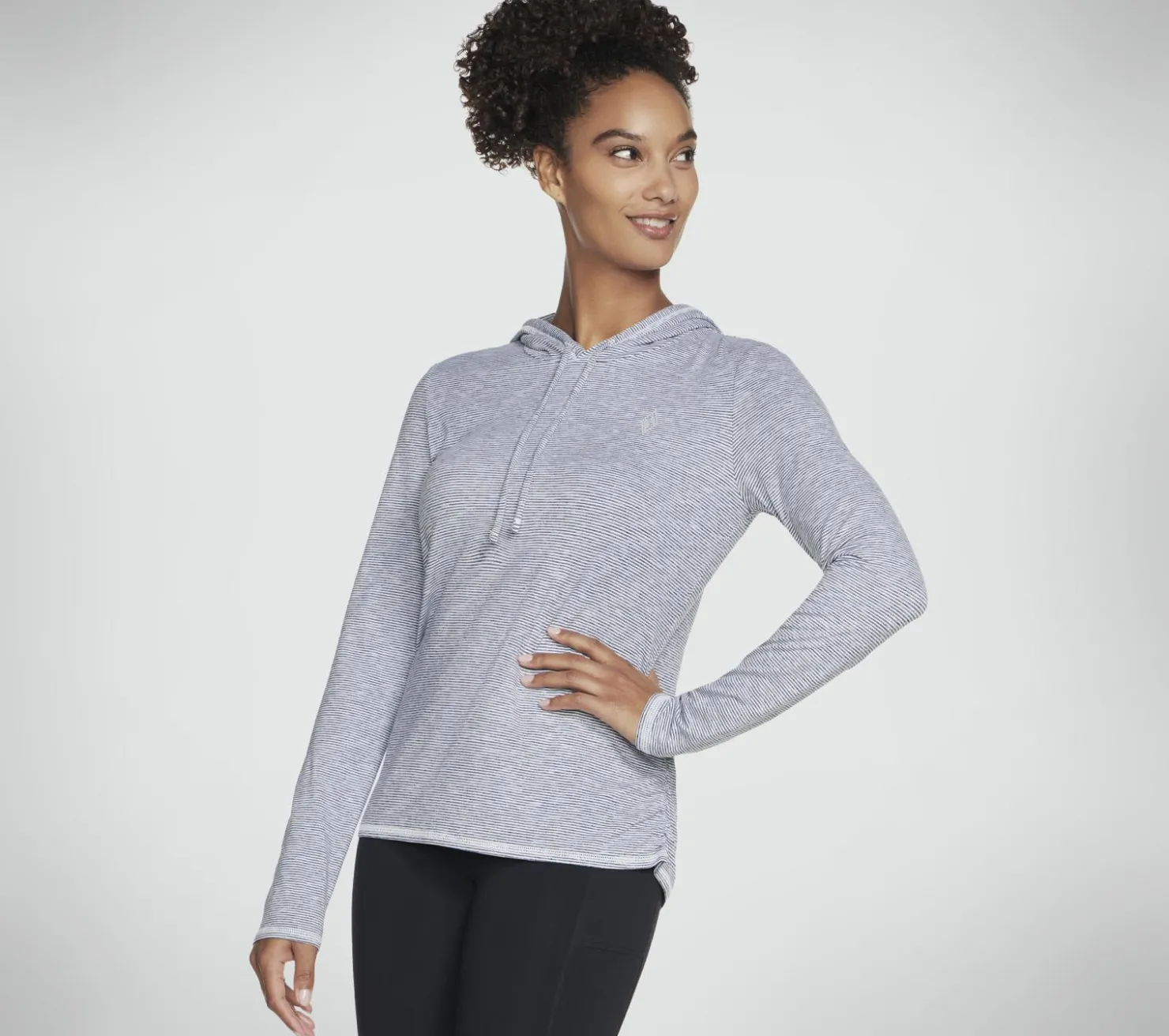 Tops|Tops<SKECHERS GO DRI Harmony Stripe Hoodie WHITE