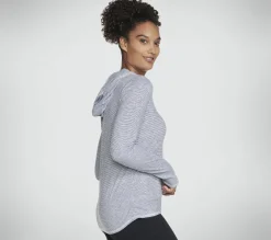 Tops|Tops<SKECHERS GO DRI Harmony Stripe Hoodie WHITE