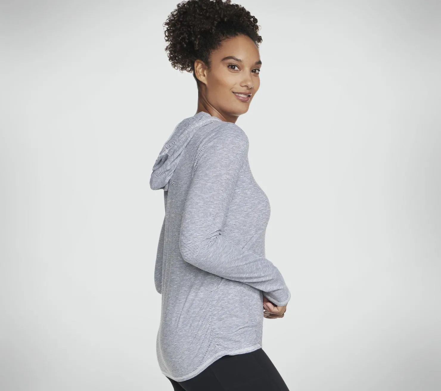 Tops|Tops<SKECHERS GO DRI Harmony Stripe Hoodie WHITE