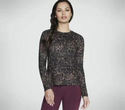 Tops|Tops<SKECHERS GO DRI Serene Cheetah Long Sleeve NATURAL / TAUPE