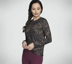 Tops|Tops<SKECHERS GO DRI Serene Cheetah Long Sleeve NATURAL / TAUPE