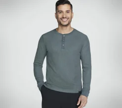 Tops|Tops<SKECHERS GO KNIT Waffle Henley GREEN / BLACK
