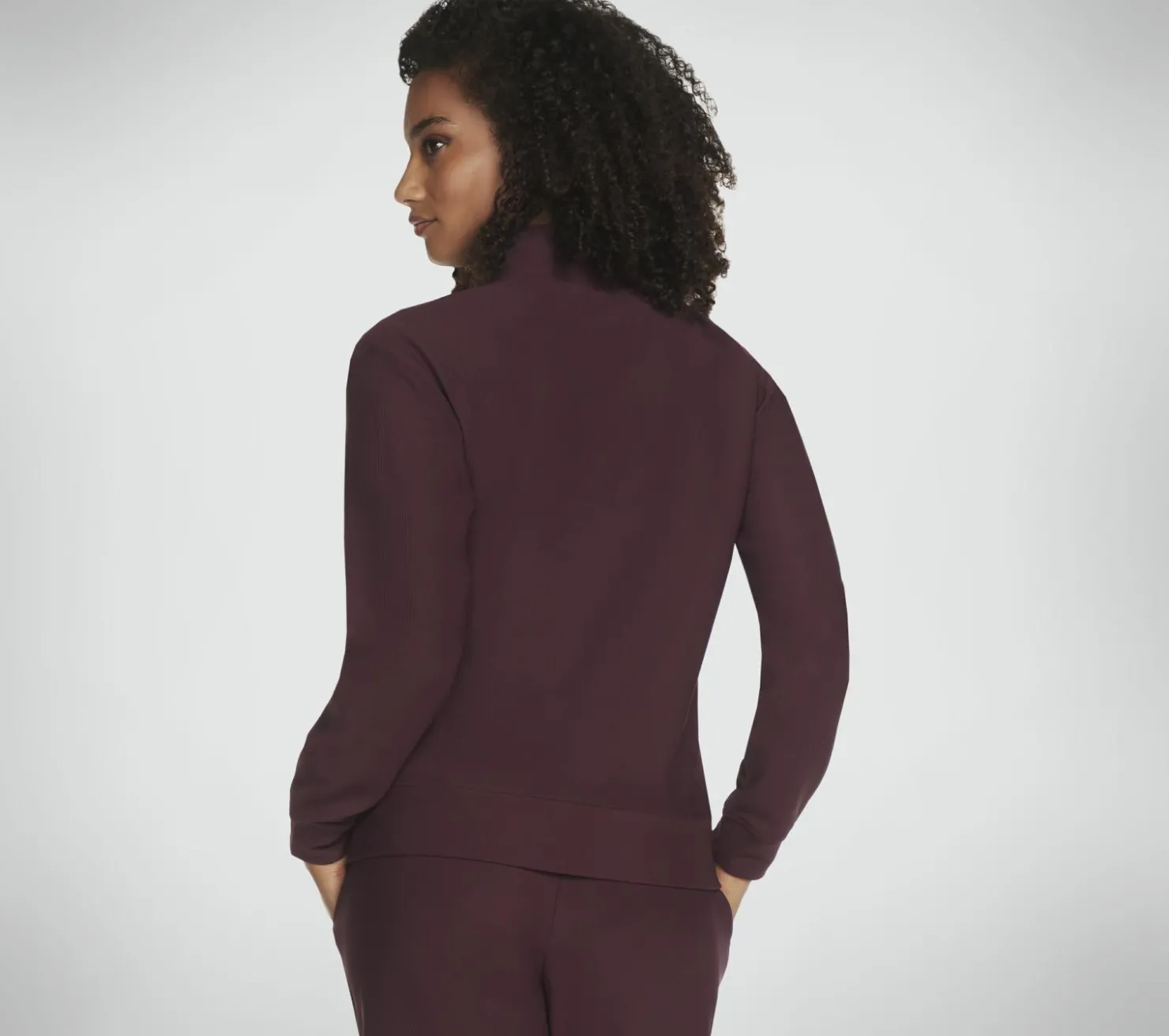 Tops|Tops<SKECHERS GO LUXE Rib 1/4 Zip BURGUNDY / PINK