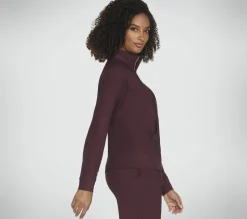 Tops|Tops<SKECHERS GO LUXE Rib 1/4 Zip BURGUNDY / PINK