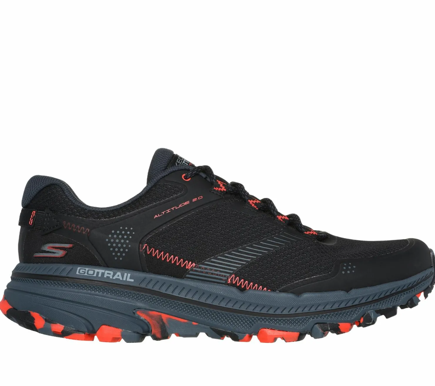 Lace Up|Athletic Sneakers<SKECHERS GO RUN Trail Altitude 2.0 - Cascade Canyon BLACK / CORAL
