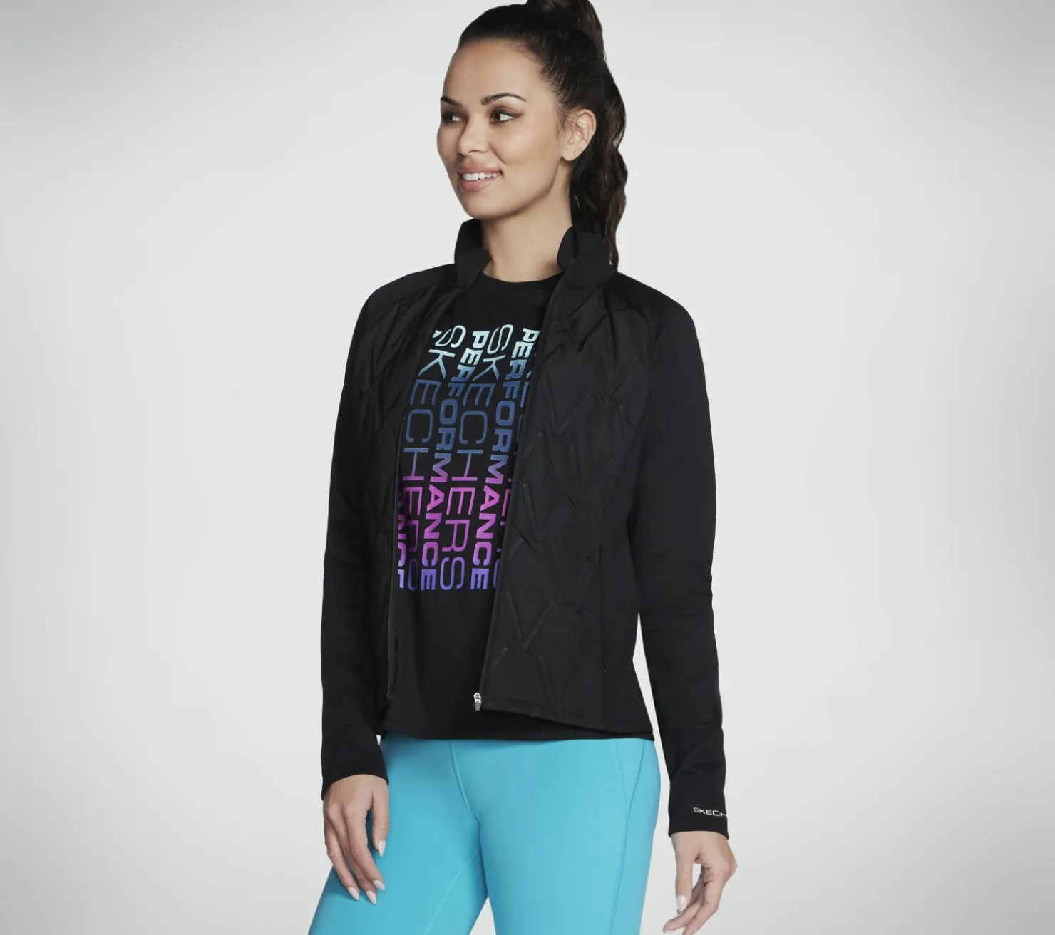 Tops|Tops<SKECHERS GO SHIELD Hybrid Performance Jacket BLACK