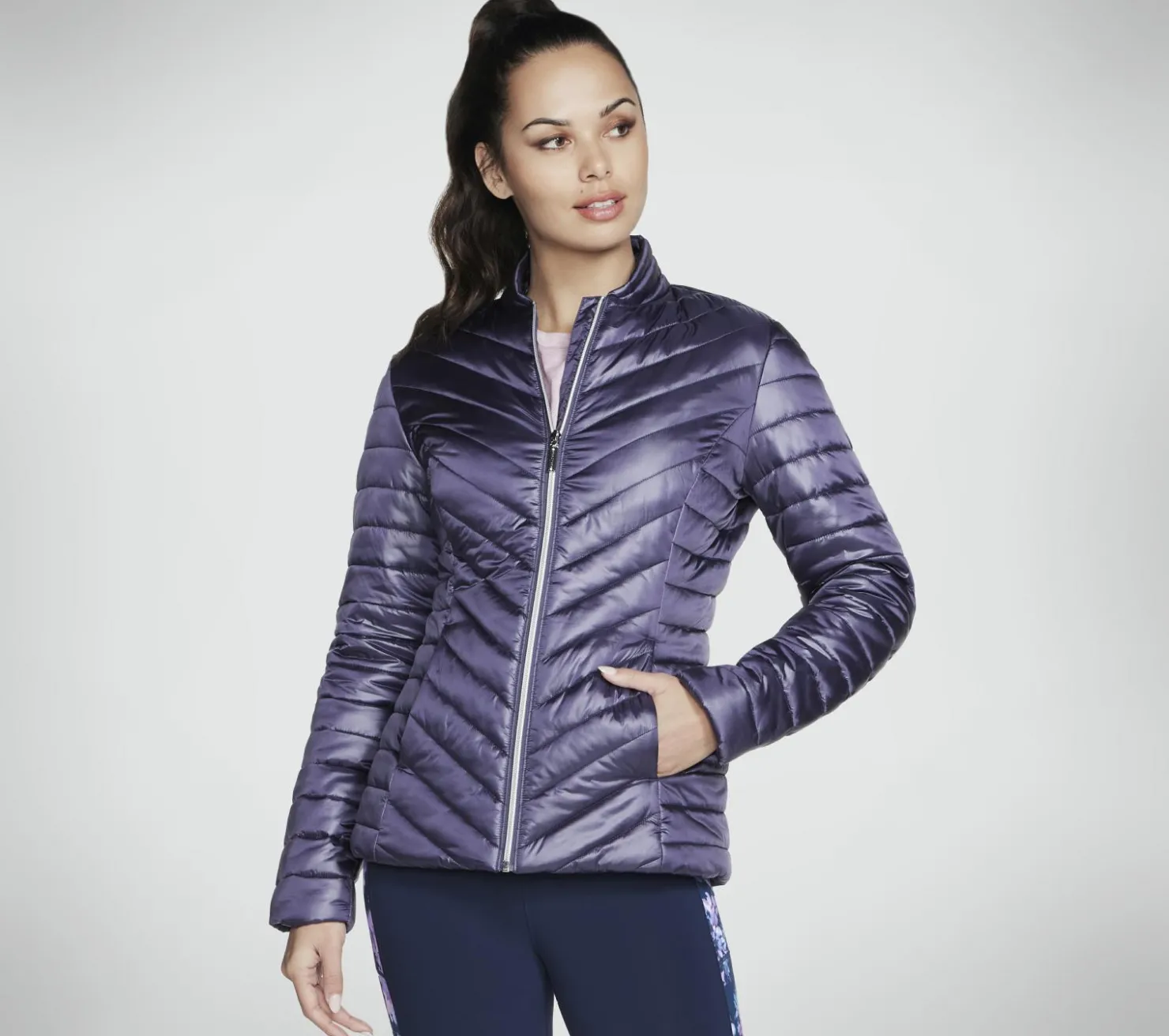 Tops|Tops<SKECHERS GO SHIELD Shine Jacket PURPLE / CHARCOAL
