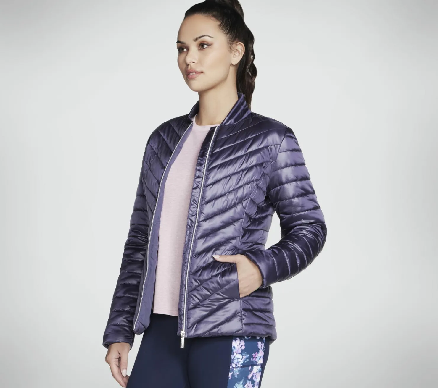 Tops|Tops<SKECHERS GO SHIELD Shine Jacket PURPLE / CHARCOAL