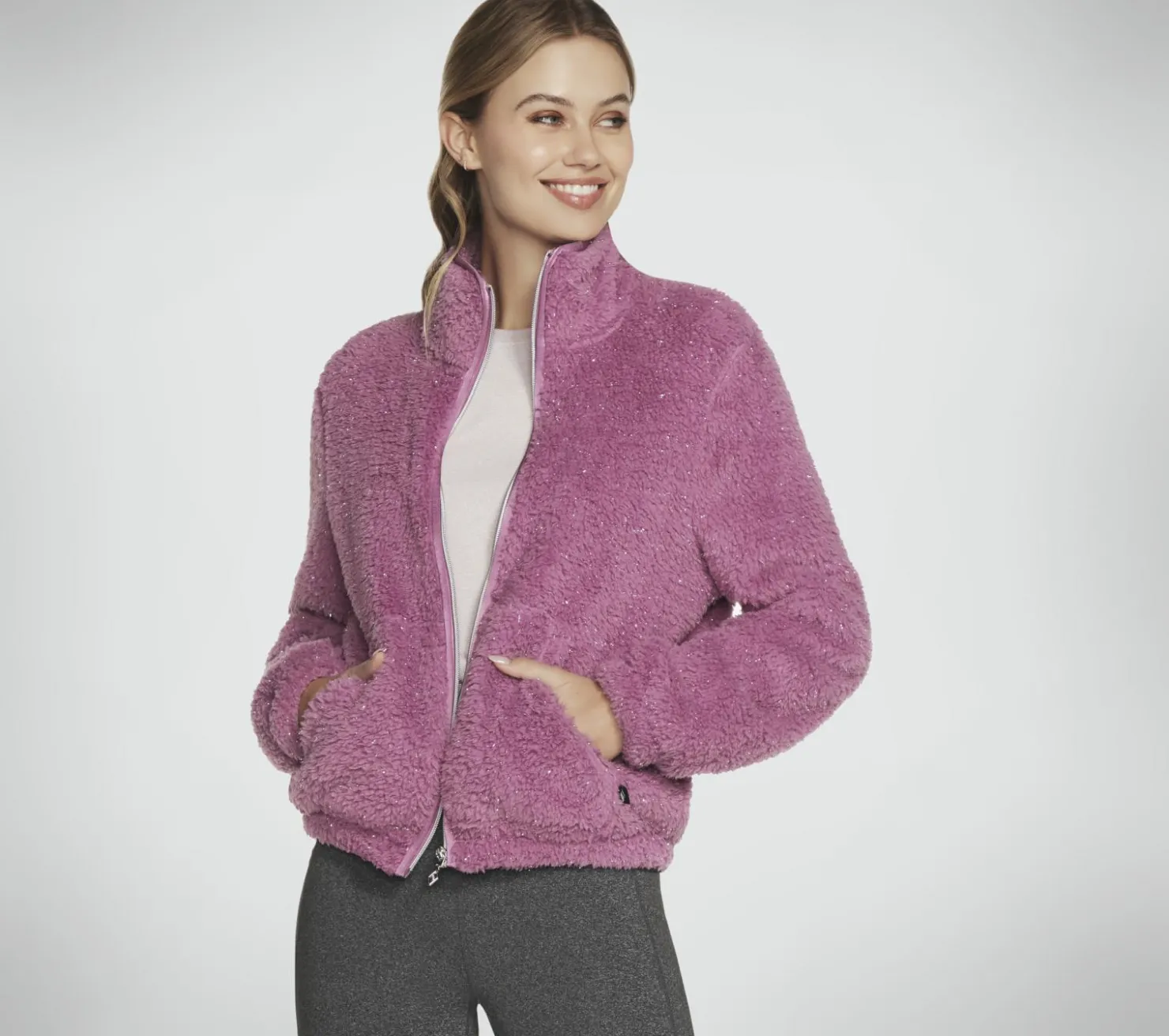 Tops|Tops<SKECHERS GO SNUGGLE Sherpa Jacket LIGHT MAUVE