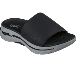 Sandals<SKECHERS GO WALK Arch Fit Sandal - Gradual BLACK / GRAY