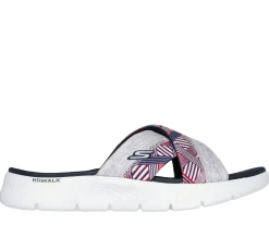 Sandals<SKECHERS GO WALK Flex Sandal - United WHITE / NAVY