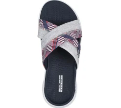 Sandals<SKECHERS GO WALK Flex Sandal - United WHITE / NAVY