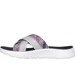 Sandals<SKECHERS GO WALK Flex Sandal - United WHITE / NAVY