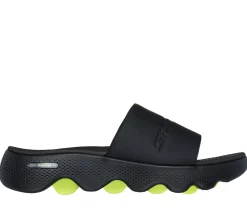 Sandals<SKECHERS GO WALK Massage Fit - Kneaded Relief BLACK / LIME