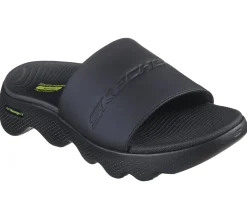 Sandals<SKECHERS GO WALK Massage Fit - Kneaded Relief BLACK / LIME
