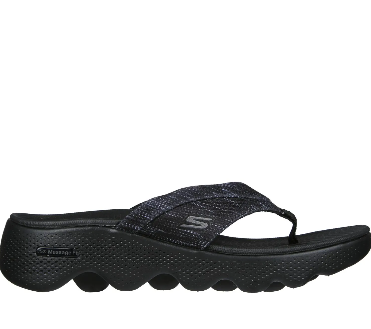 Sandals<SKECHERS GO WALK Massage Fit Sandal - Pure Bliss BLACK / GRAY