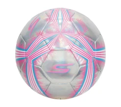 Sporting Goods|Accessories<SKECHERS Hex Multi Mini Stripe Size 5 Soccer Ball SILVER / LIGHT PINK