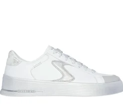 Lace Up|Casual Sneakers<SKECHERS Hiland - Quite Chic WHITE / SILVER