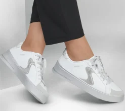 Lace Up|Casual Sneakers<SKECHERS Hiland - Quite Chic WHITE / SILVER