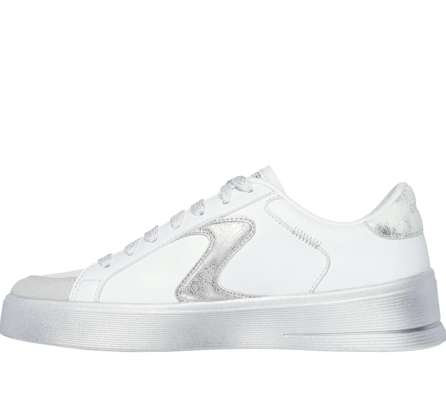 Lace Up|Casual Sneakers<SKECHERS Hiland - Quite Chic WHITE / SILVER